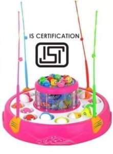 Electric Rotating Magnetic Fishing Game Toy with Musical Lights for Kids Party Fun Educational Board Game